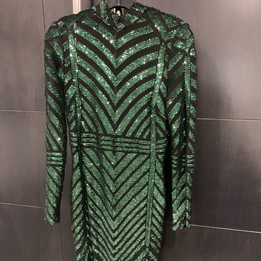 Sheer sequin midi dress